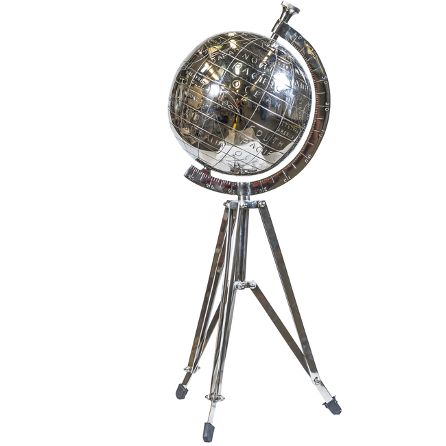 Glamour, globus na statywie, wykończenie wysoki połysk, wym.65x25x25cm