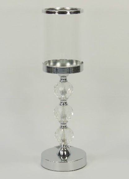 Glamour, elegancki szklany świecznik, wys.42cm