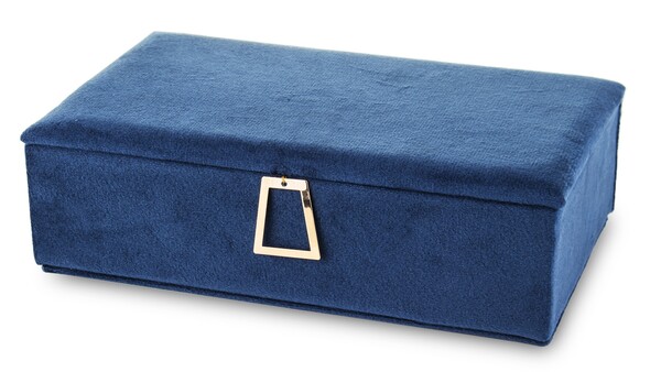 Orlando Velurri, welurowe puzderko / szkatułka na biżuterię, niebieska, wym.6x19x11.5cm