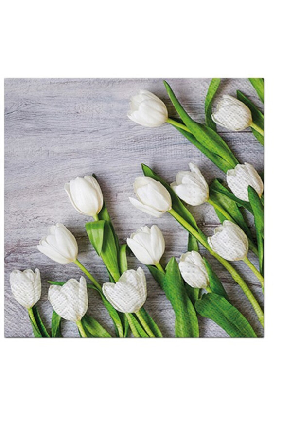 Białe Tulipany, wielkanocne serwetki papierowe