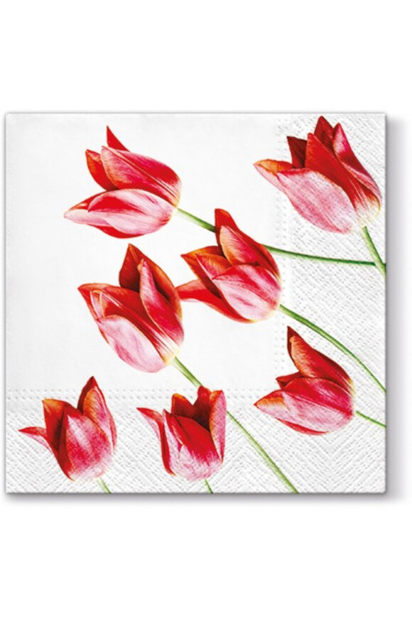 Czerwone Tulipany, wielkanocne serwetki papierowe