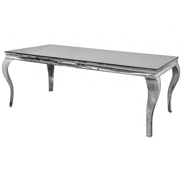 stół do jadalni Glamour Wave Silver, wym.​​​200x100x75cm