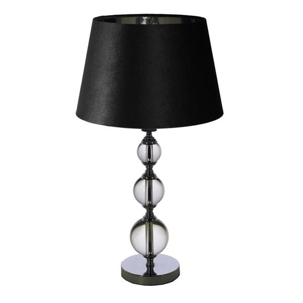 Trzy Kule, lampa stołowa, abażur czarno-srebrny, wys.65cm  